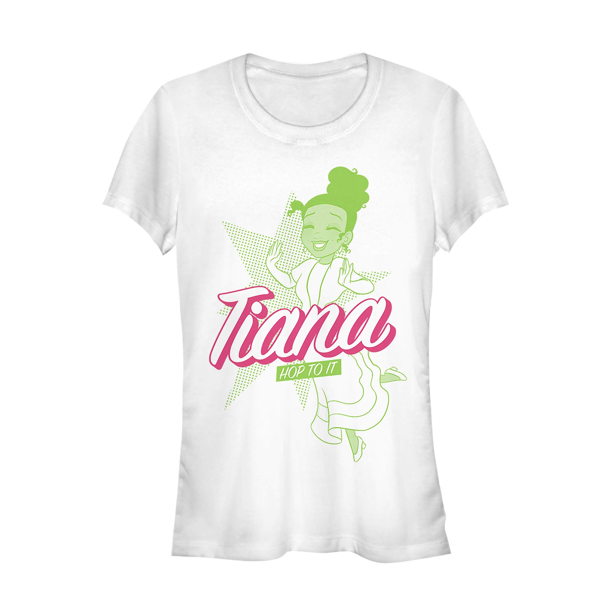 Junior's The Princess and The Frog Pop Art Graphic T-Shirt | Disney Cartoon Character Tee for Women & Teens | Perfect for Cosplay, Theme Parks & Disney Fans