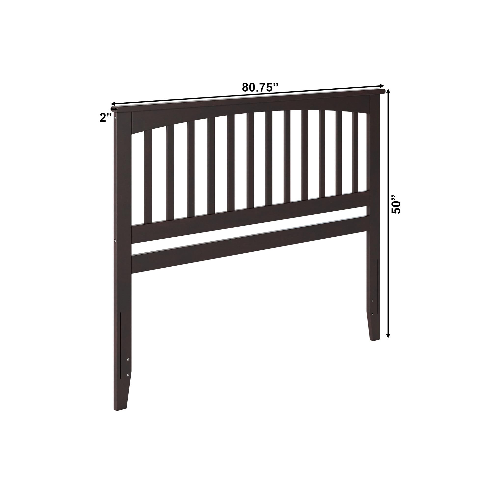 AFI Mission King Solid Wood Headboard with USB Charging Ports - Espresso Finish for Modern Bedroom Decor & Easy Device Charging
