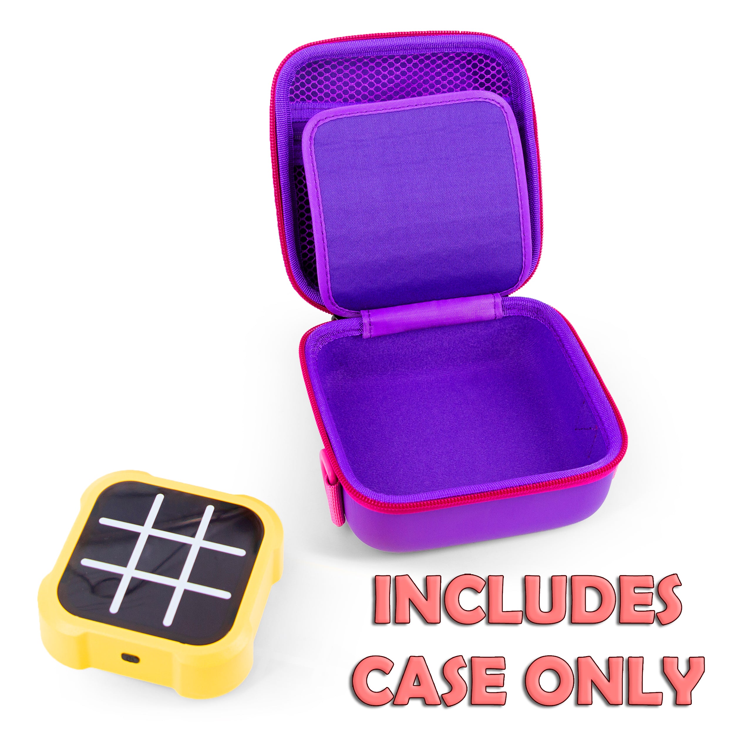 CASEMATIX Protective Carry Case for Tic Tac Toe Bolt Game - Single Layer Storage for Handheld Electronic Game (Not Compatible with Double Stack Tray) | Portable Travel & Home Storage Solution