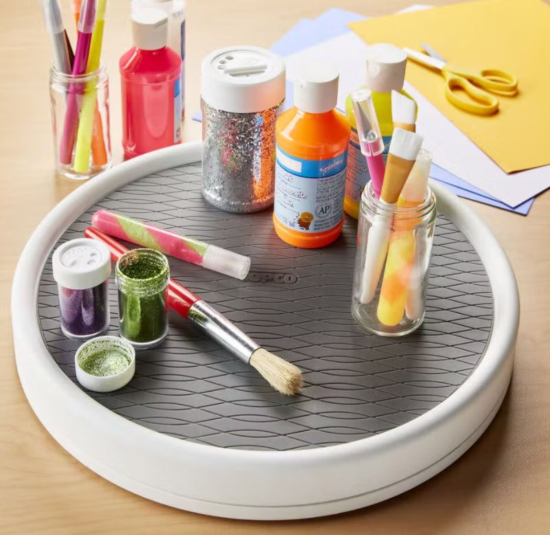 Copco Non-Slip 12-Inch White Lazy Susan Turntable for Kitchen, Spice Rack & Dining Table Organization