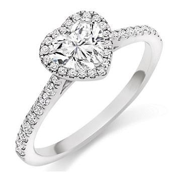 18K Gold Heart Shape Diamond Ring 0.85 CTW F/VS2 - Elegant Jewelry for Valentine's Day, Anniversary & Romantic Gifts