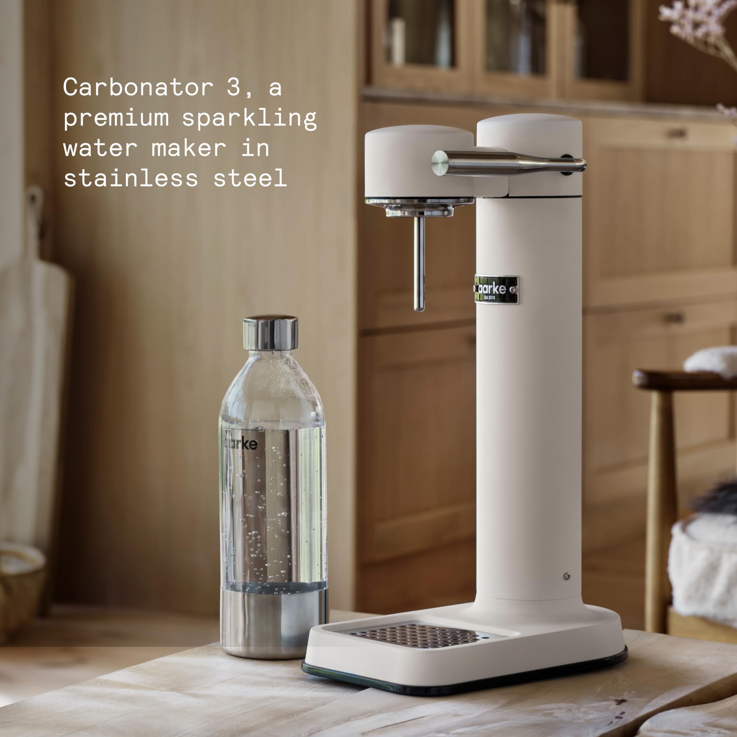 Aarke Carbonator III Premium Sparkling Water Maker - Soda & Seltzer Machine with PET Bottle for Home & Office (Matte White) | Perfect for Cocktails, Mocktails & Healthy Hydration