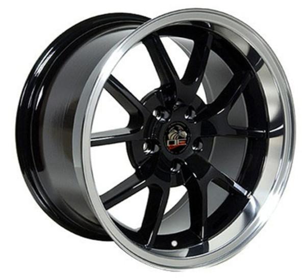 18 Inch Black Machined Replacement Wheels for 1994-2004 Ford Mustang - OEM Style Replica Rims 8181973 - Perfect for Car Upgrades & Street Performance