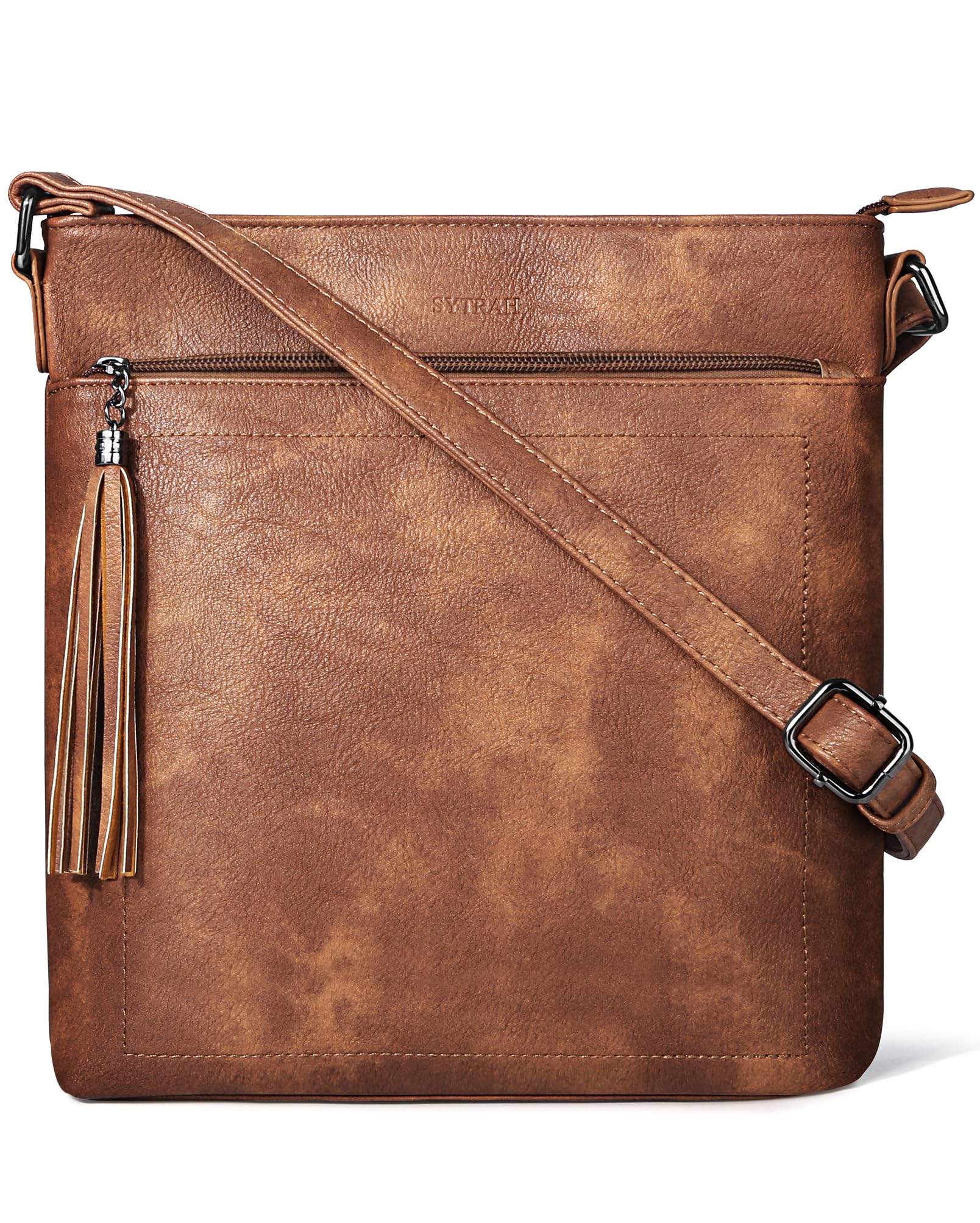 Premium Vegan Leather Crossbody Bag for Women - Adjustable Strap Lightweight Shoulder Purse with Tassel | Perfect for Work, Travel & Everyday Use