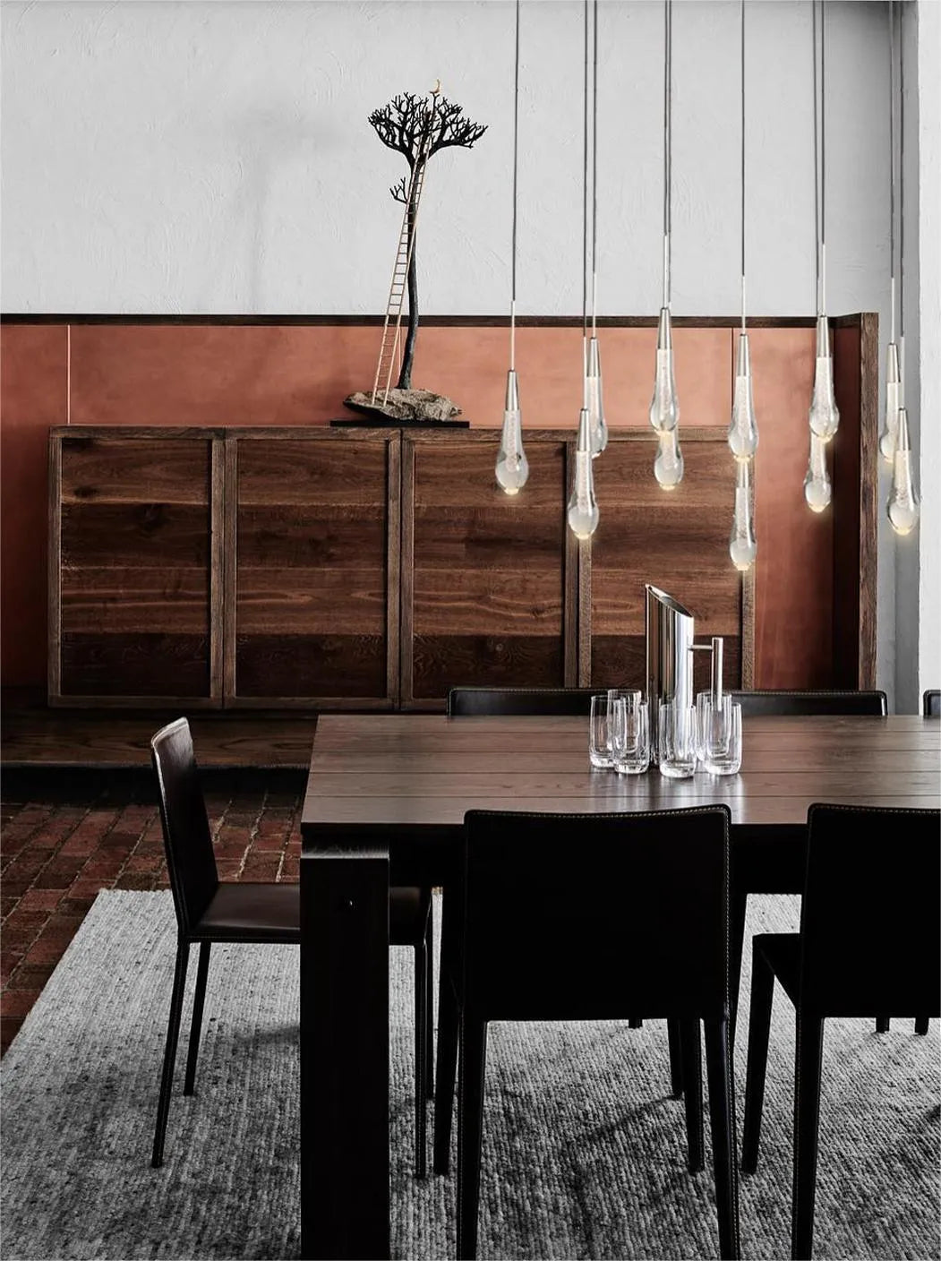 Elegant Solitaire Linear Chandelier - 37'', 50'', 70'', 87'' Sizes - 120W LED Lighting Fixture for Modern Dining Room, Kitchen Island & Living Room Decor