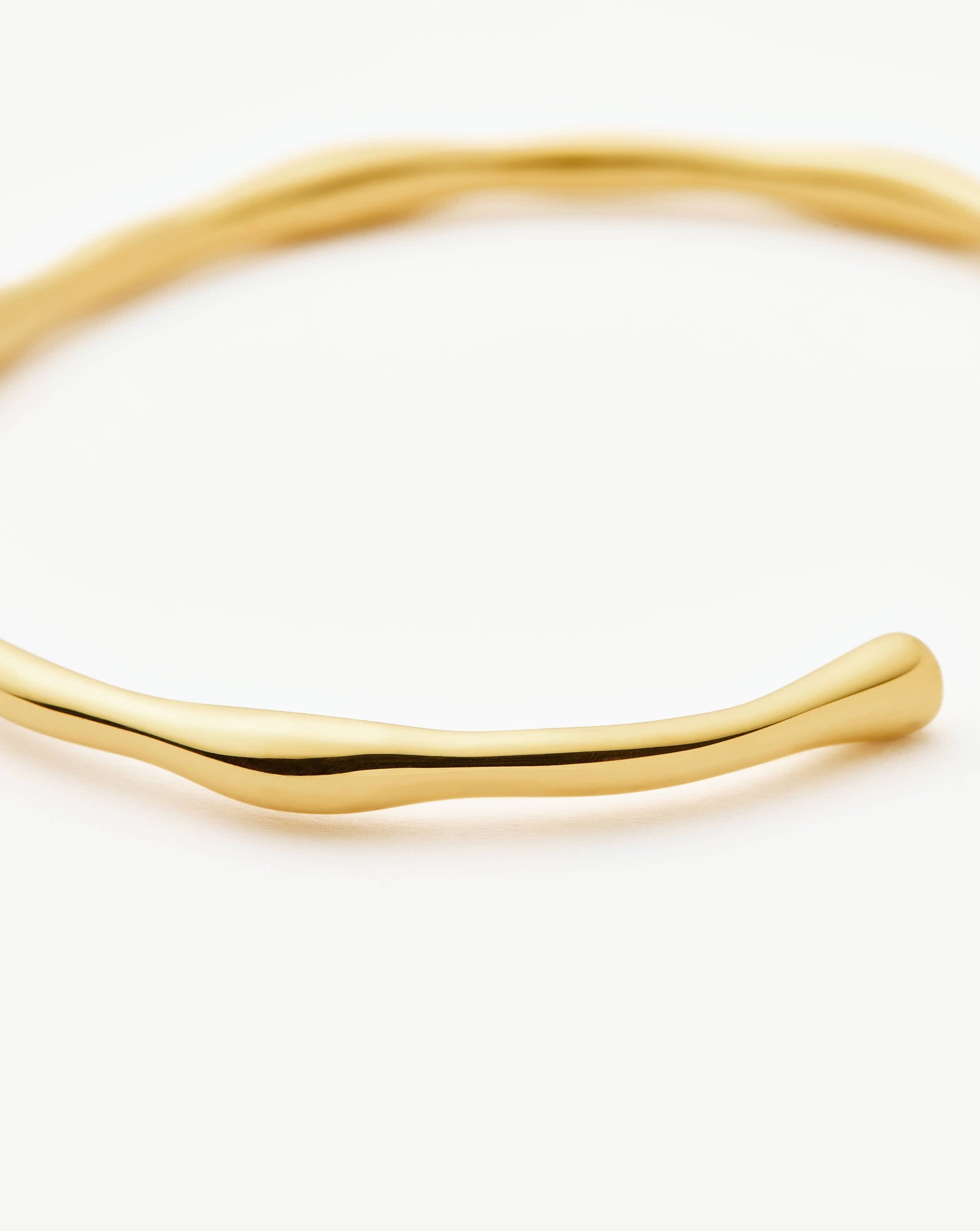 18k Gold Plated Molten Cuff Bracelet for Women - Elegant Handmade Jewelry for Parties, Weddings & Special Occasions
