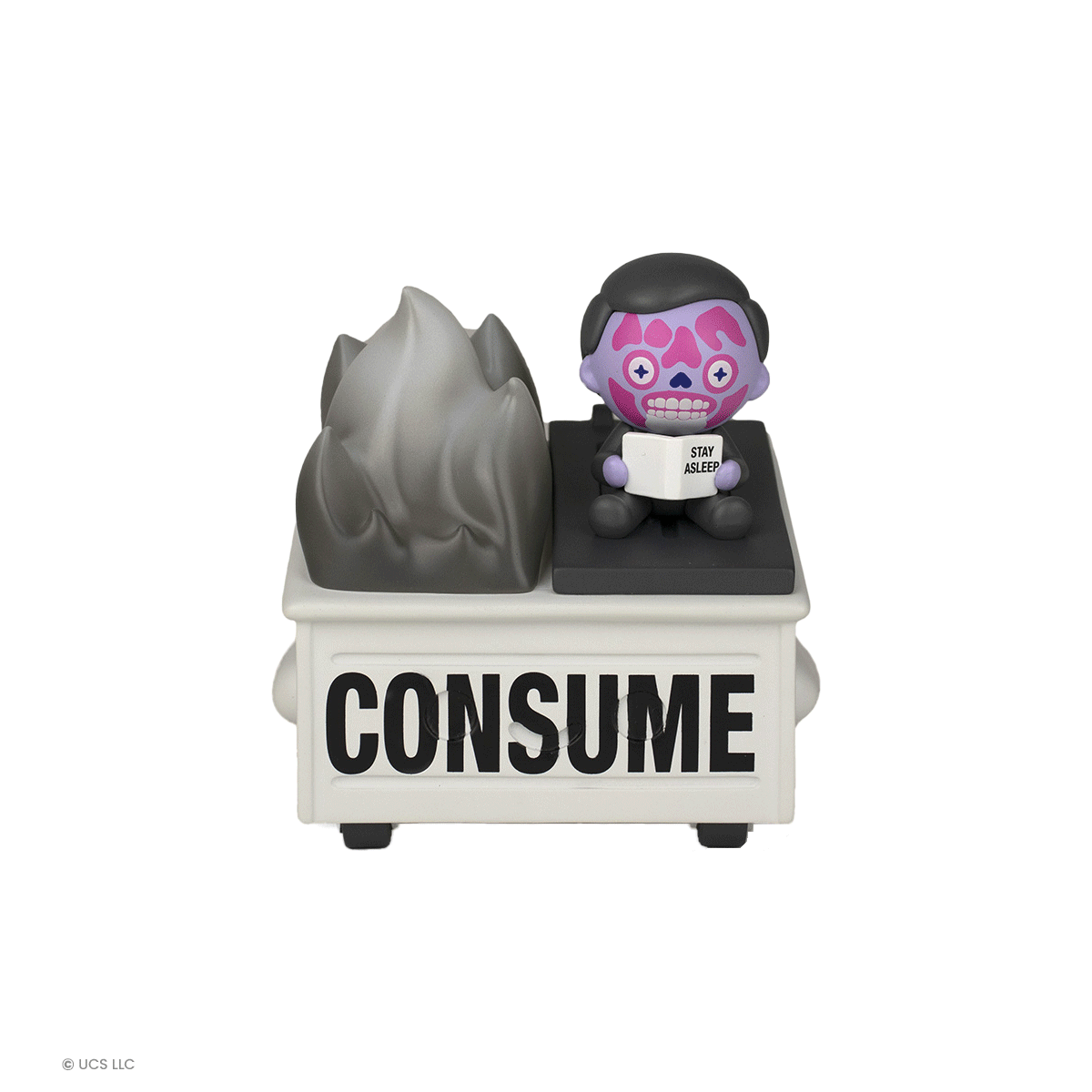 100% Soft x Mondo THEY LIVE Dumpster Fire Vinyl Collectible Figure - Perfect for Movie Fans, Pop Culture Collectors & Home Office Decor