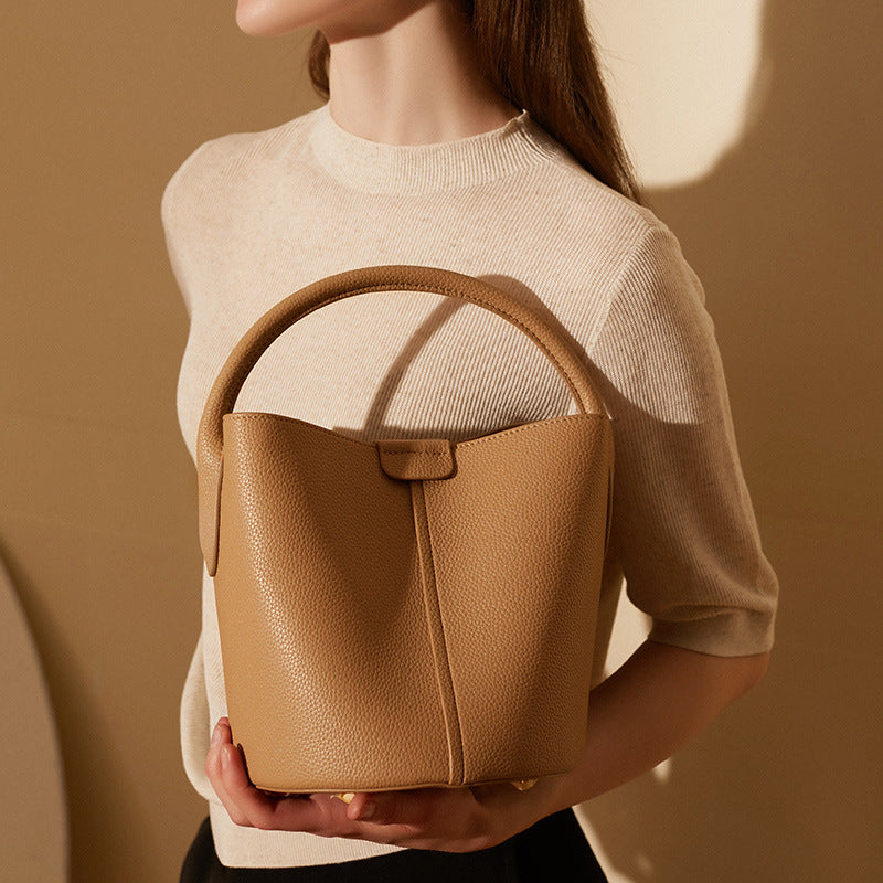 Genuine Leather Crossbody Bucket Bag for Women - Stylish Tote & Shoulder Handbag Purse - Perfect for Travel, Shopping & Everyday Use
