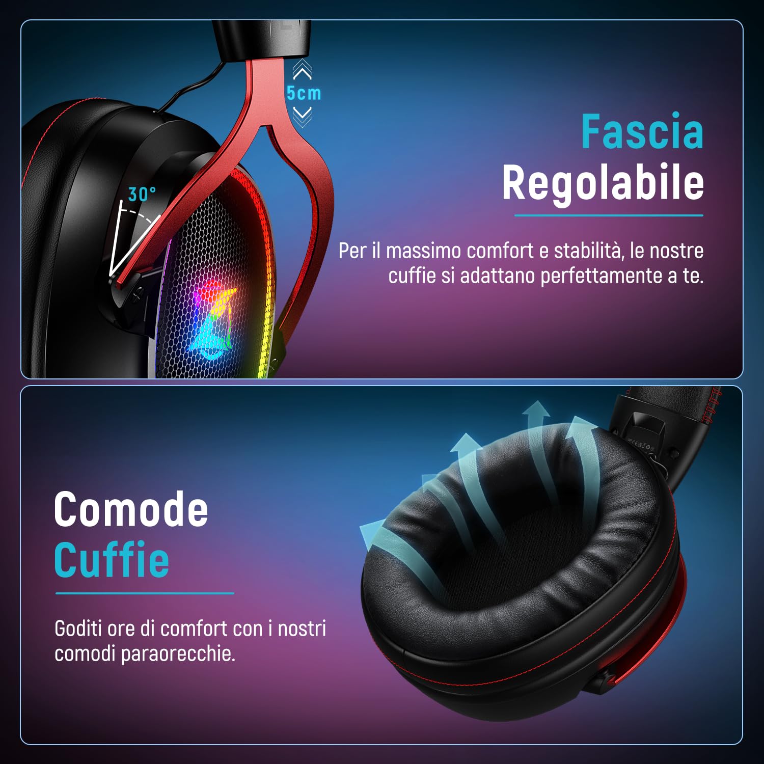 Wireless Gaming Headset for PS4/PS5/PC - 2.4GHz + 5.3 Bluetooth Low Latency with Mic - 7.1 Stereo Surround Sound - 40+ Hours Battery Life - Perfect for Competitive Gaming & Online Streaming