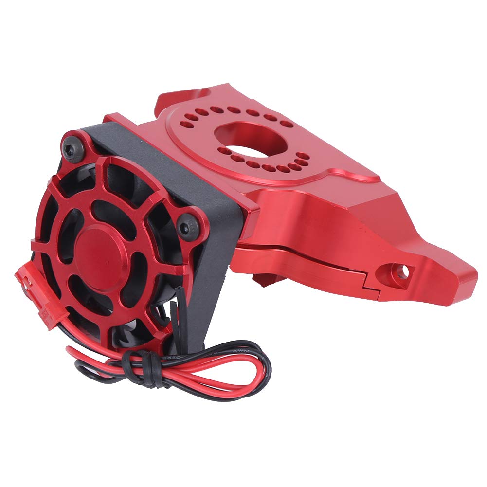 High-Performance RC Motor Mount Heat Sink - Aluminum Alloy Cooling Bracket for 1/10 Scale 4x4 & 6x6 RC Cars (Red) - Perfect for Traxxas TRX4 Sport, Crawlers & Off-Road RC Vehicles