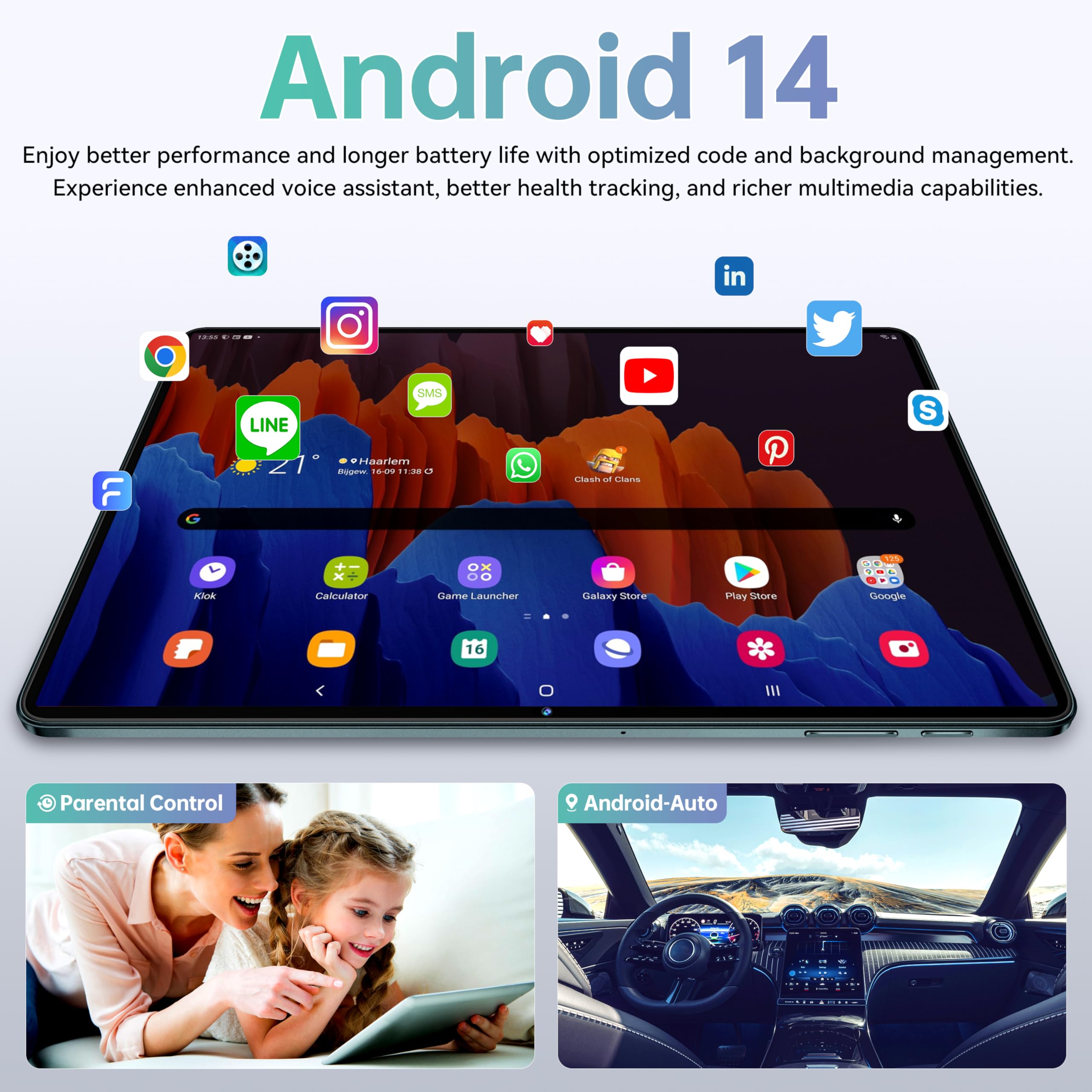 OUKITEL OT11 Tablet 11 Inch Android 14 (2024 Latest Model) - 16GB RAM (4+12GB) 128GB ROM (Expandable to 1TB) with Stylus, 8000mAh Battery, 13MP Camera, 4G LTE/5G WiFi, Octa-Core Processor - Green | Perfect for Gaming, Work & Travel