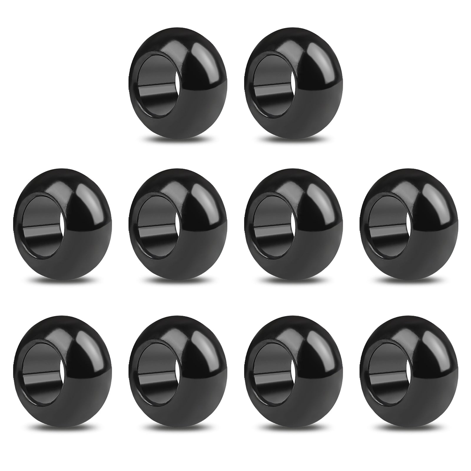 10PCS Aluminum Alloy 4mm Headphone Cable Splitter - Durable Black Slider for Audio Cables | Perfect for DJ Equipment, Studio Headphones & Travel Organizers