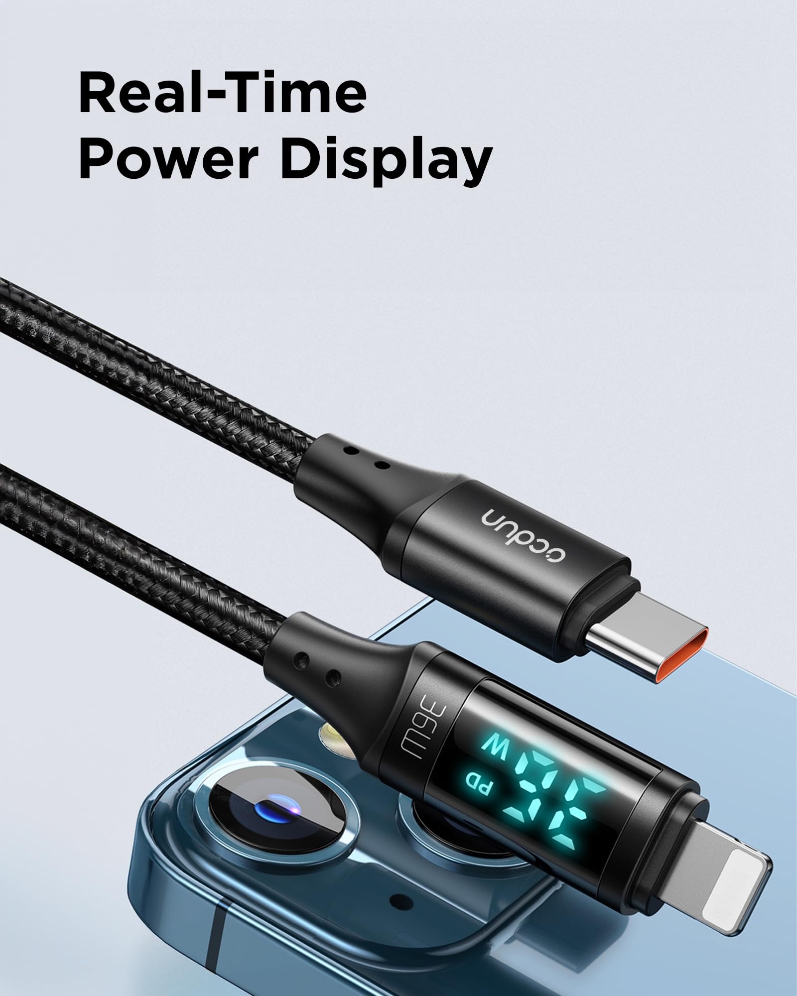 Premium 36W USB C to Lightning Cable Fast Charger - Nylon Braided iPhone Charging Cable Compatible with iPhone 14/13/12/11/XS/8/SE, AirPods & iPad - Perfect for Home, Office & Travel Charging