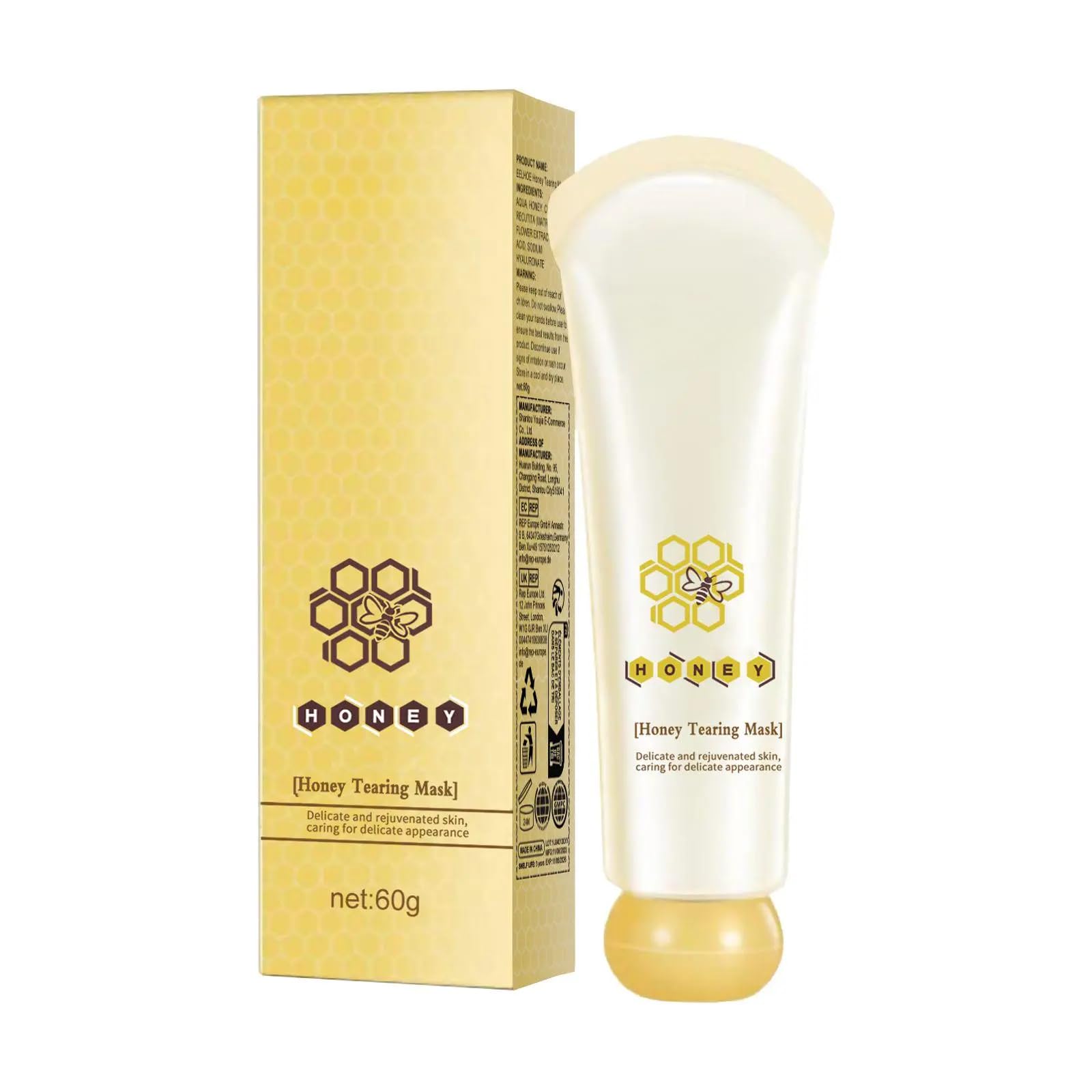 Honey Peel Off Mask for Blackhead Removal - Oil Control & Deep Cleansing Face Mask to Remove Dead Skin, Unclog Pores & Nourish Skin - Suitable for All Skin Types (1 Pack) - Perfect for Acne-Prone Skin & Weekly Detox Routine