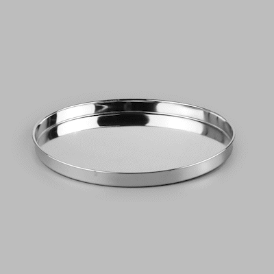 Premium Stainless Steel Serving Tray with Mirror Finish - 12.5