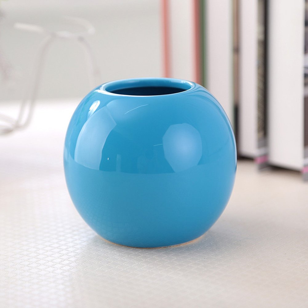 Decorative Garden Pots - Cute Bud Vase for Succulents & Plants - 7 Vibrant Colors (Includes Blue) - Perfect for Indoor Decor, Office Desk & Gift Ideas