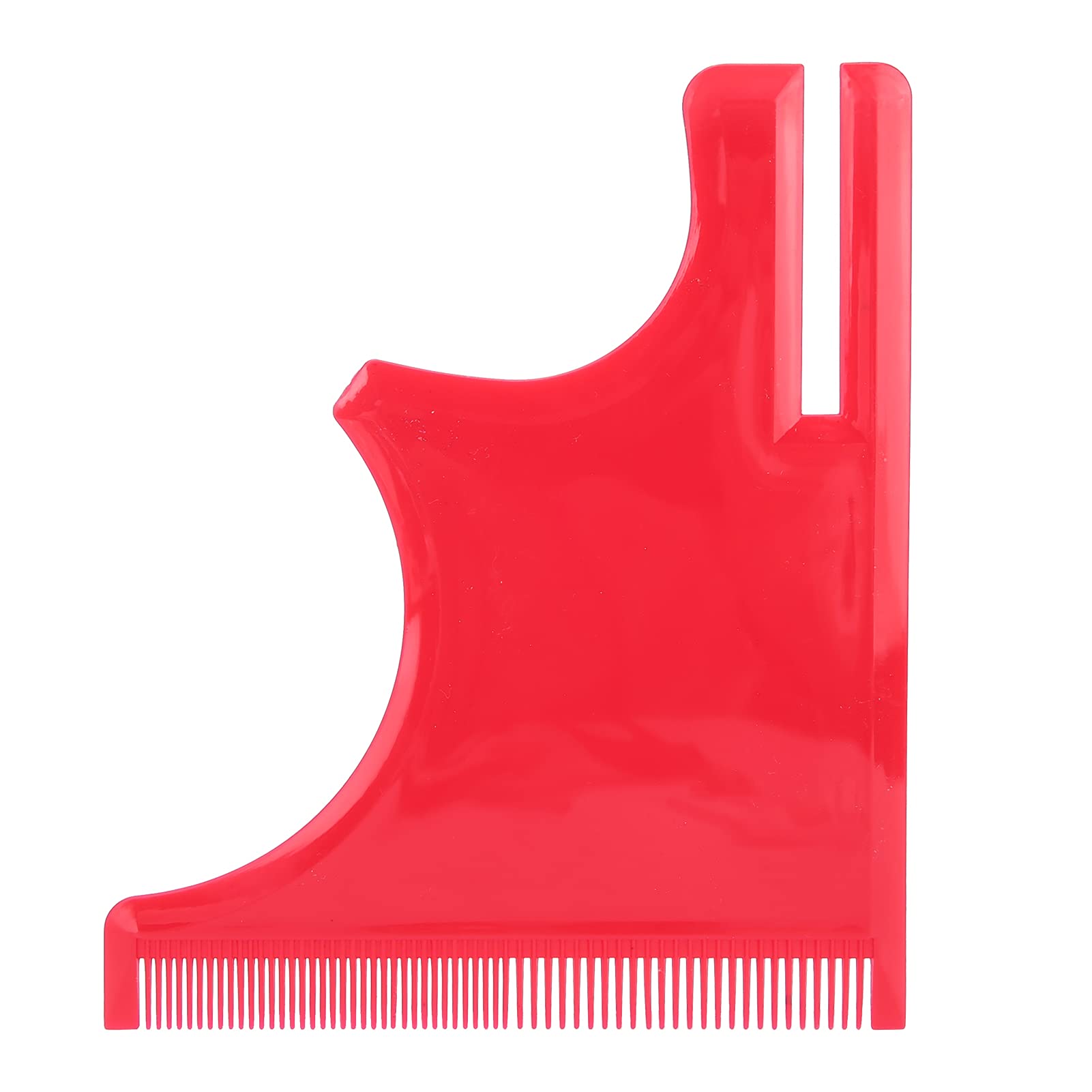 Professional Beard Shaping Tool Kit - 4pcs Beard Styling & Grooming Templates for Precise Hairline Cutting & Shaving | Perfect for Barbershop & Home Grooming | Durable Red Plastic Beard Template Set