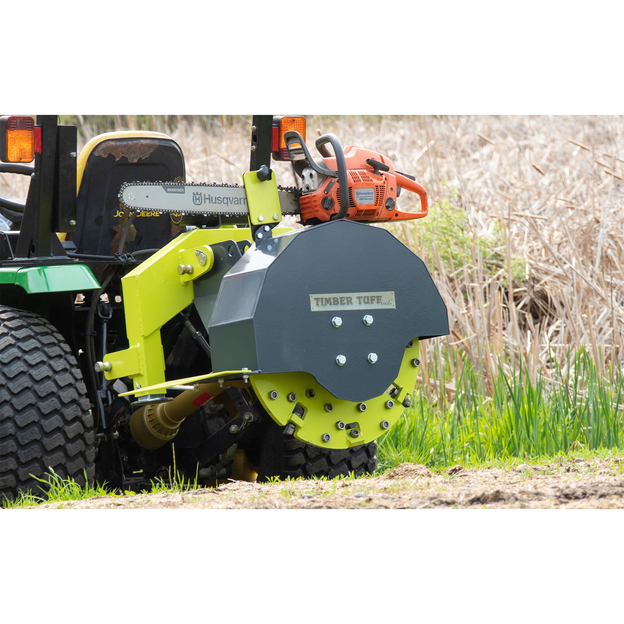 Timber Tuff Heavy Duty 3 Point Stump Grinder with 34 Carbide Teeth & Slip Clutch - Professional Stump Removal for Landscaping, Yard Maintenance & Tree Service