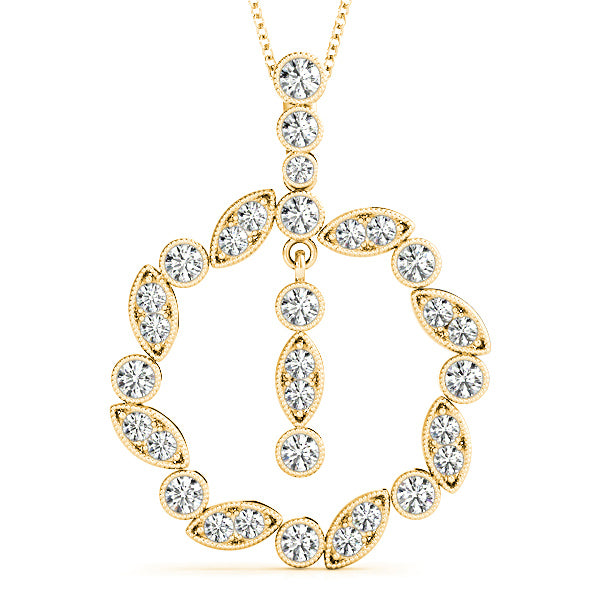 0.62 Carat Diamond Milgrain Circle Pendant Necklace - Elegant Jewelry for Women, Perfect for Weddings, Anniversaries & Special Occasions
