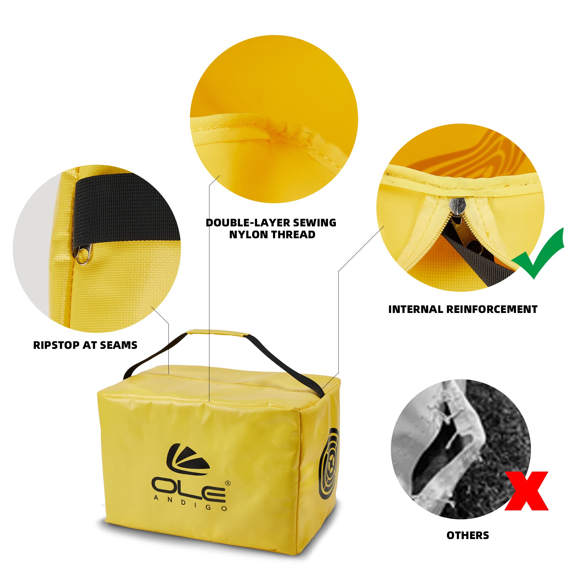 OLE ANDIGO Golf Impact Bag - Waterproof & Durable Swing Trainer with Seam Reinforcement | Perfect Golf Training Aid for Swing Impact Practice | Ideal Golf Gift for Men | Use at Driving Range or Home Practice