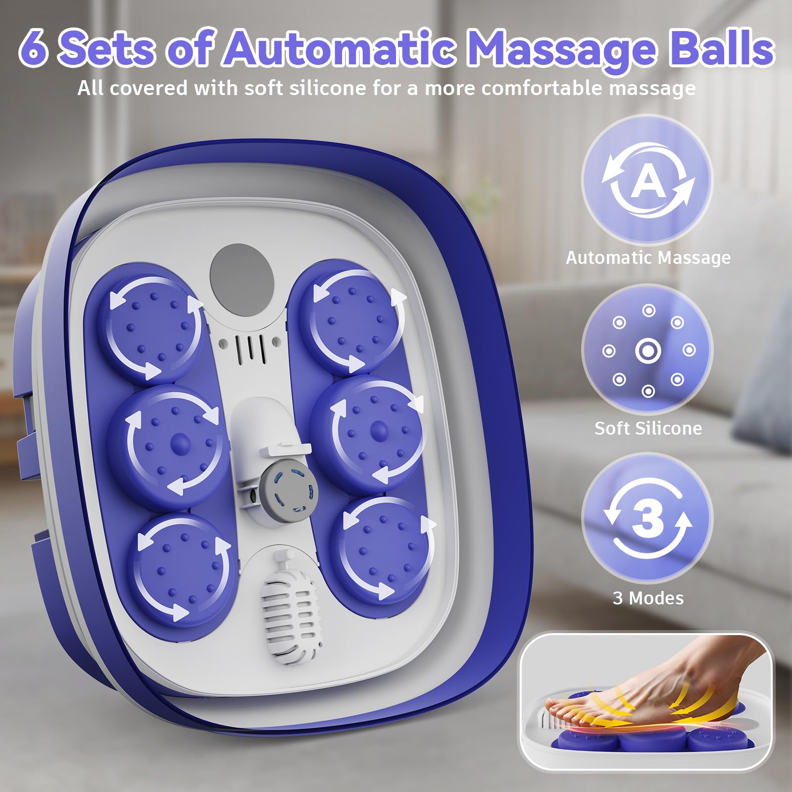 Collapsible Foot Spa Massager with Heat - 24 Shiatsu Massage Balls, Remote Control & Timer - Hot/Cold Water Soaking Tub for Relaxation & Pain Relief - Perfect for Home Spa, Post-Workout Recovery & Gift Giving