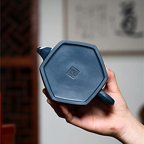 Handmade Yixing Purple Clay Teapot - Hexagon Zisha Teapot with Tianqing Mud, Raw Ore Craftsmanship for Home Brewing Red & Green Tea | Perfect for Kung Fu Tea Ceremony, Tea Infuser Kettle & Chinese Tea Set Collection