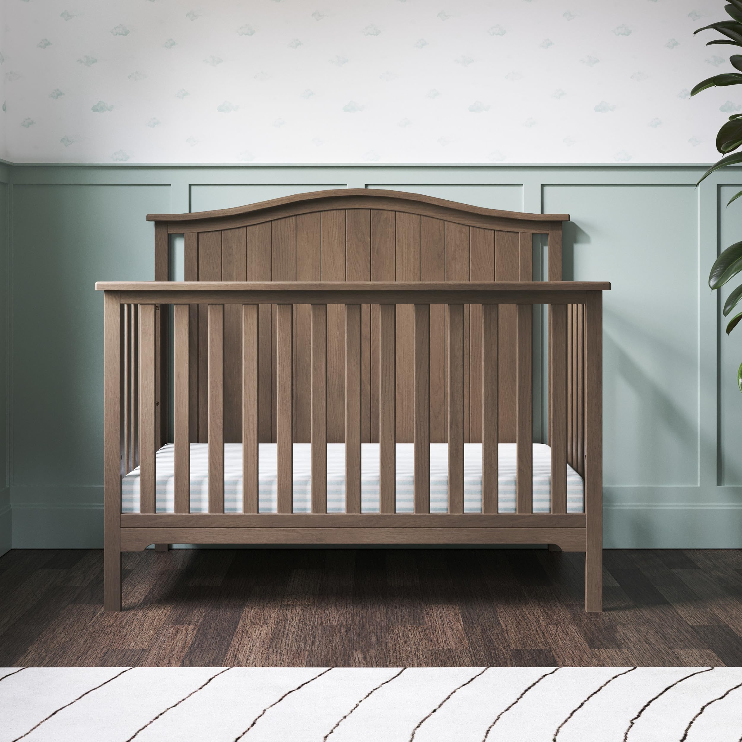 Child Craft Hampton Arch 4-in-1 Convertible Crib - Converts to Daybed, Toddler Bed & Full Size Bed | 3 Adjustable Mattress Heights | Non-Toxic & Baby-Safe Finish in Dusty Heather | Perfect for Nursery, Bedroom Transition & Growing Families