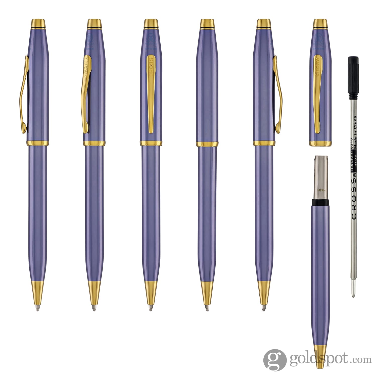 Cross Century II Ballpoint Pen - Lavender Blue Lacquer with 23kt Gold Trim - Premium Writing Instrument for Business, Gifts & Luxury Collectors