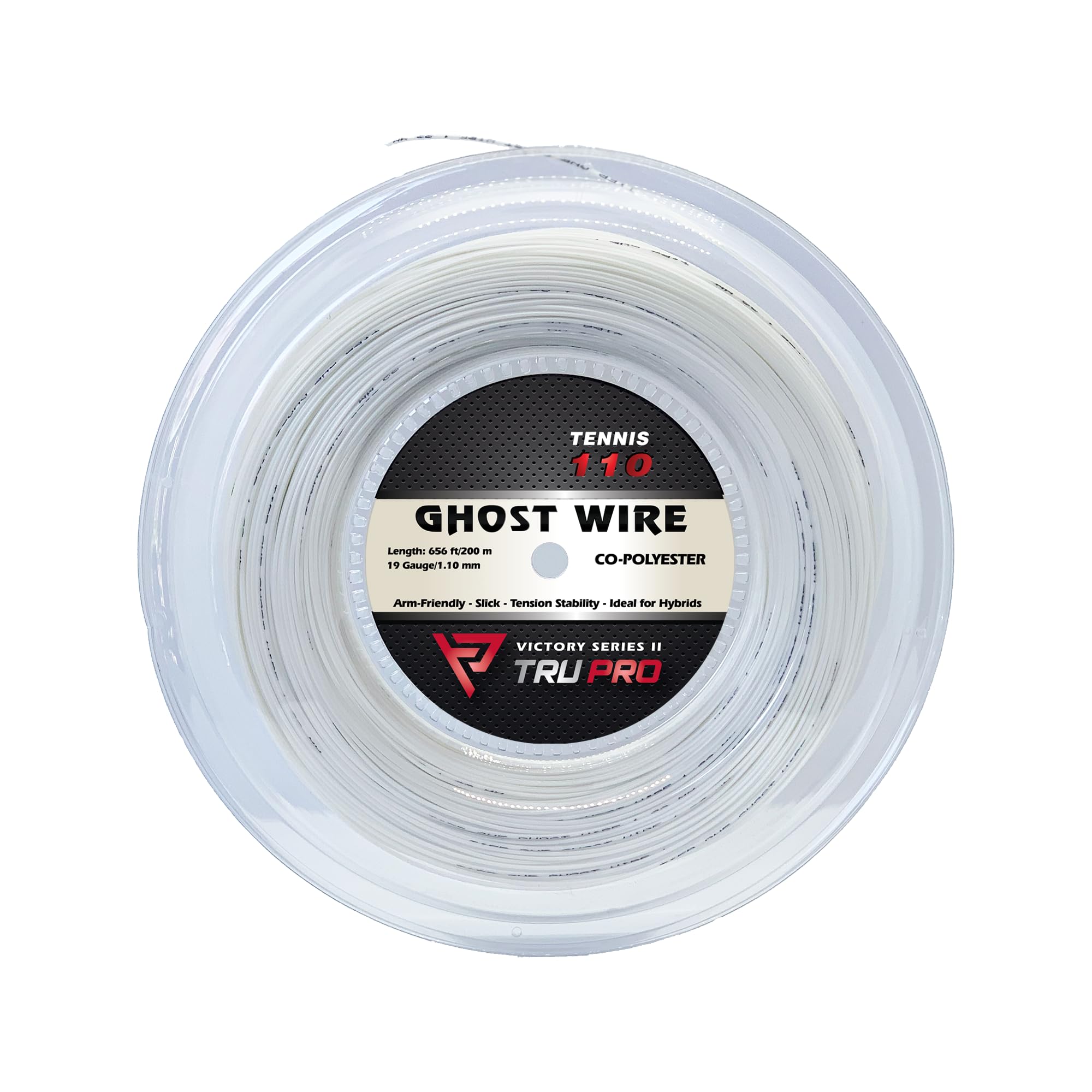 Tier One Sports TRU PRO Ghost Wire Tennis String - Ultra Soft Polyester String for Arm Protection | Perfect for Competitive Play & Injury Prevention