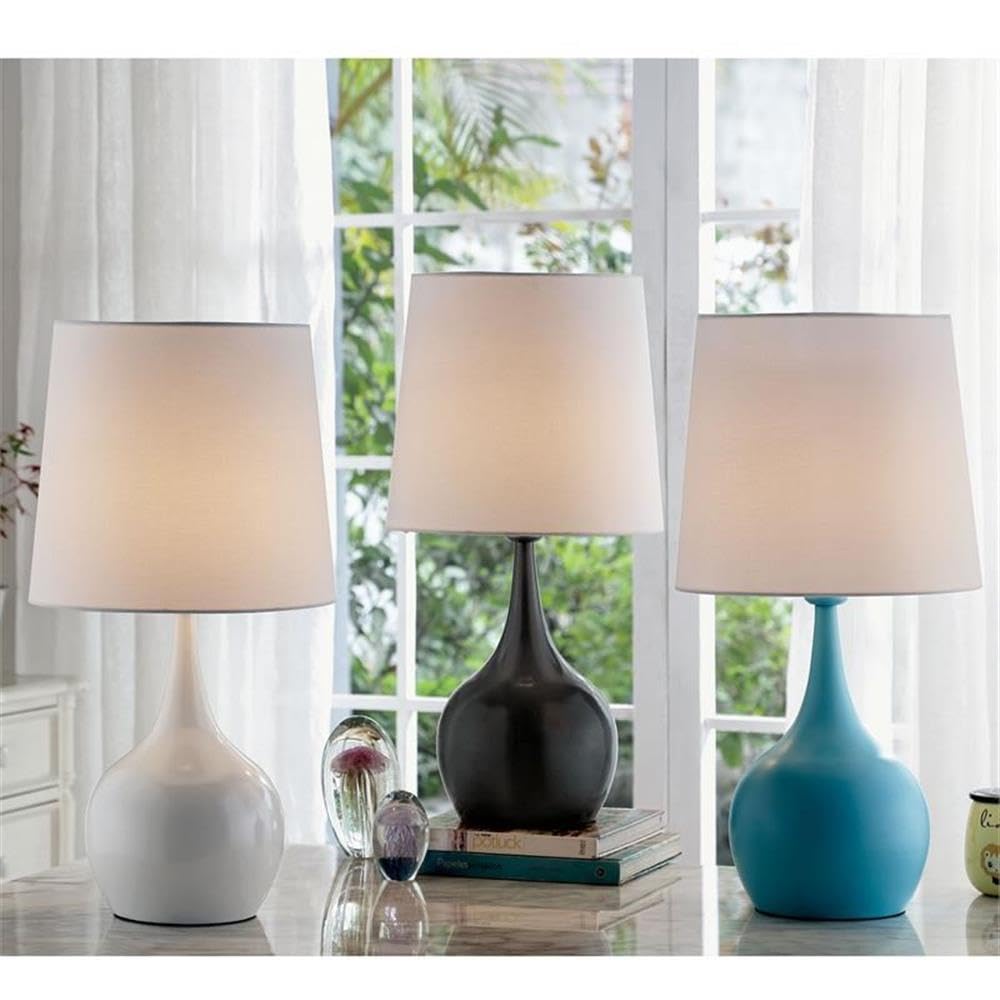 Modern White Metal Table Lamp - Huxley by Furniture of America - Perfect for Living Room, Bedroom & Office Lighting Decor