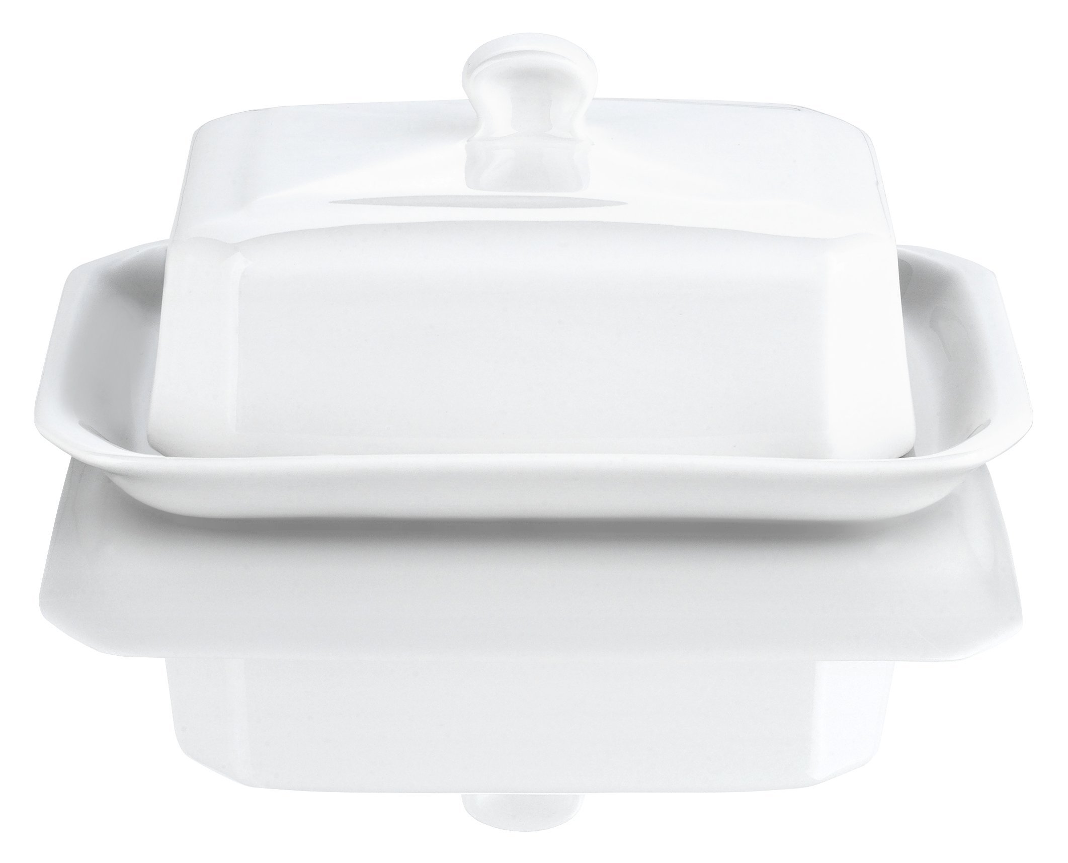 Premium Pillivuyt Large Butter Dish with Lid - Elegant European Style Butter Keeper for Dining Table, Breakfast Buffet, and Kitchen Countertop Storage