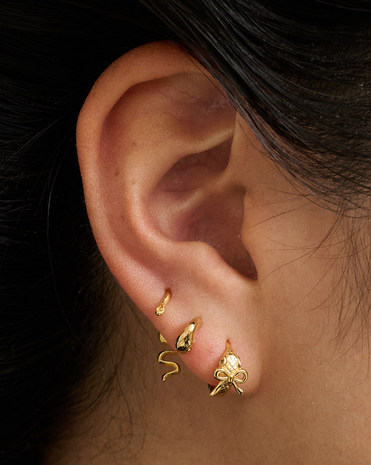 Nagini Bow Snake Hoops - Elegant Snake Design Earrings for Women | Perfect for Parties, Date Nights & Boho Fashion