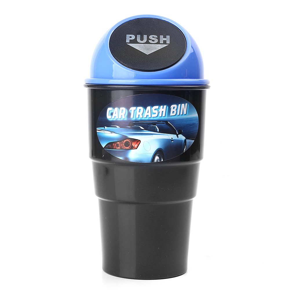 GZYF Blue Car Trash Can - Auto Garbage Bin for Car, Home & Office - Leakproof Vehicle Trash Container - Perfect for Sedan, SUV, Truck & Road Trips