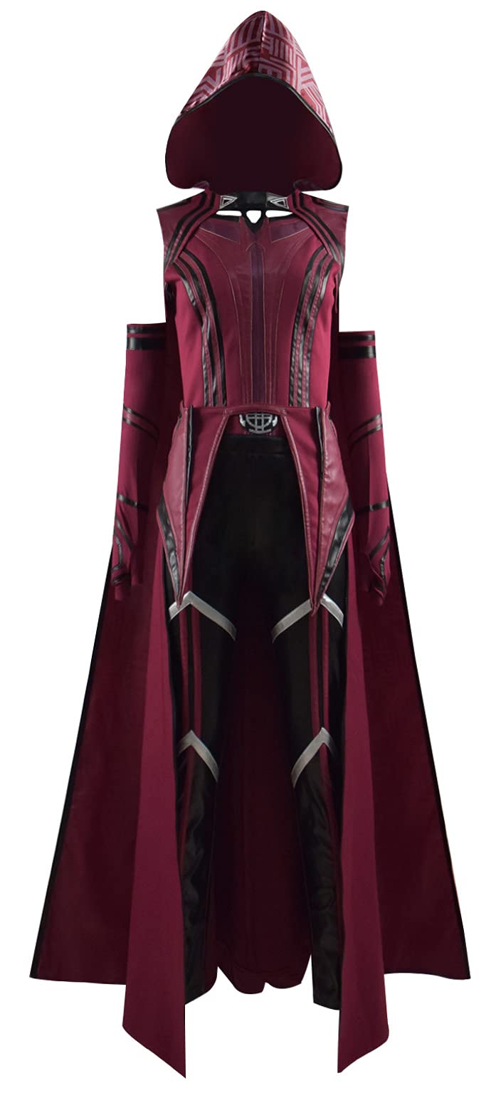 Scarlet Witch Cosplay Costume for Women & Girls - Red Cloak, Tops & Pants Set | Halloween, Comic Con, Cosplay Party Outfit | Marvel Wanda Maximoff Inspired Costume