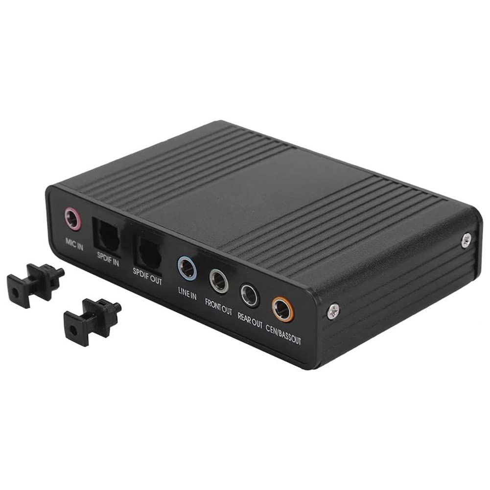 LAUDS External USB Sound Card for PC & Laptop - High-Quality Audio Adapter for Karaoke, Gaming, Streaming (Black) | Perfect for Home Studio, Online Meetings & Music Recording