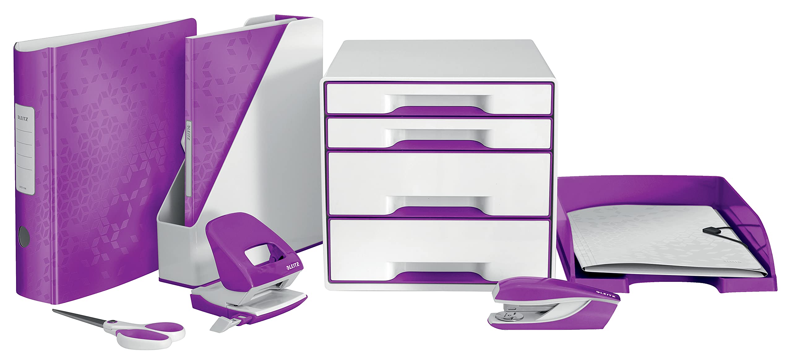 Leitz 4 Ring Binder - A4 Maxi Violet Metallic Binder for Office, School & Home Organization | Premium Document Storage Solution