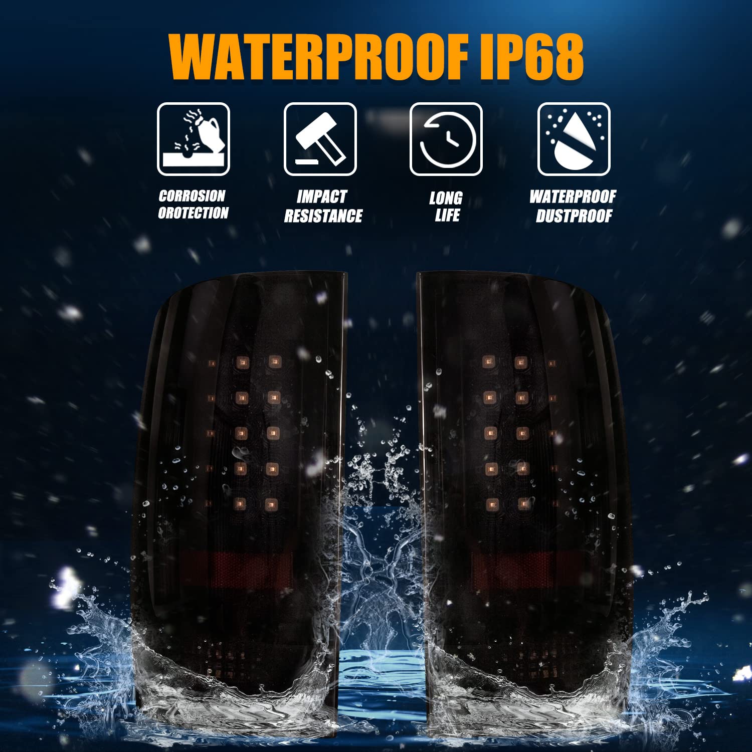 RANSOTO Smoke Black LED Tail Lights Compatible with 2009-2018 Dodge Ram 1500 2500 3500 - Passenger & Driver Side Rear Brake Lamps (Not for Factory LED Models) - Durable Replacement for Enhanced Night Visibility & Style