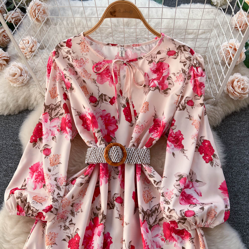 New Puff Sleeve Printed Floral Dress - Fairy Long Skirt for Women | Elegant Summer Maxi Dress for Beach, Party & Boho Style Outfits