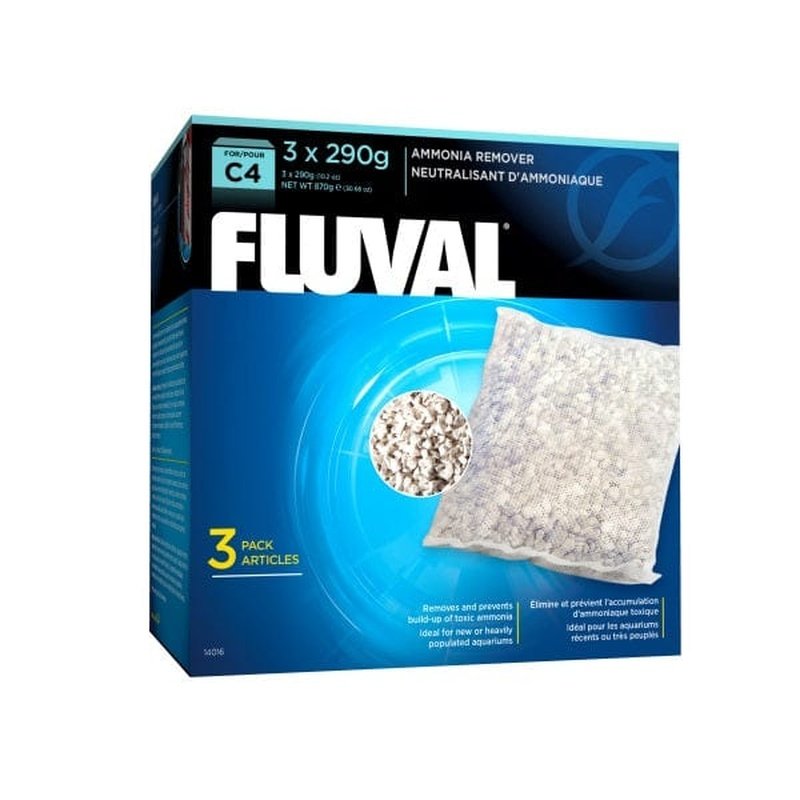 Fluval C4 Hang-On Back Filter with Ammonia Remover - 3 Pack (290g Each) - Powerful Aquarium Water Filtration System for Freshwater & Saltwater Fish Tanks