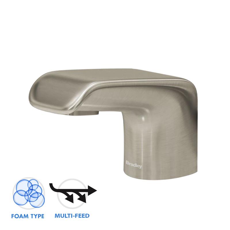 Bradley 6 3500 RLM Linea Series Multi-Feed Deck Mounted Soap Dispenser - Liquid Soap Dispenser for Commercial Restrooms, Kitchens & Public Washrooms