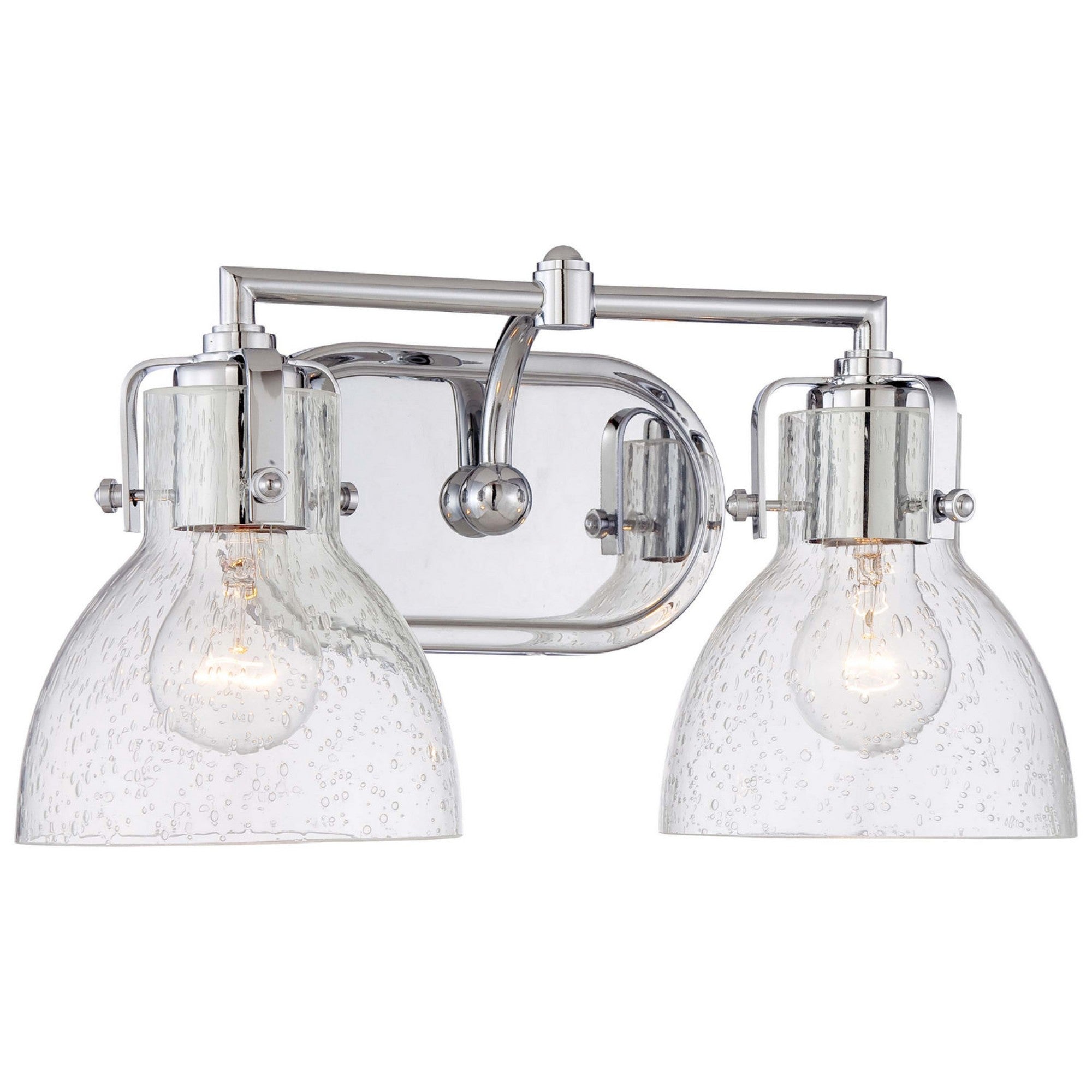 16 Inch 2-Light Bathroom Vanity Light Fixture - Brushed Chrome Finish for Modern Bathroom & Powder Room Lighting