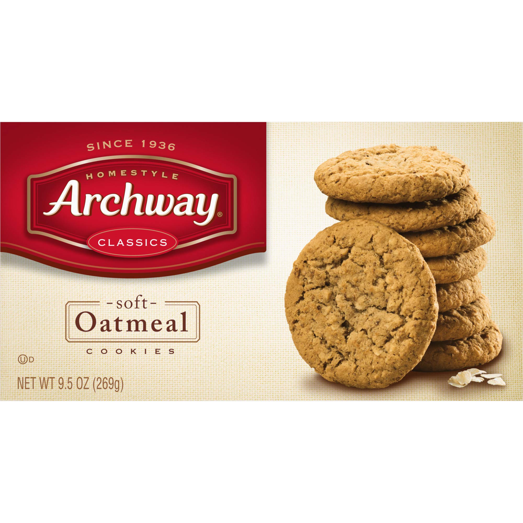 Archway Oatmeal Cookies - 10 Oz (Pack of 12) | Soft & Chewy Homemade Style Cookies | Perfect for Snacking, Lunchboxes & Family Gatherings