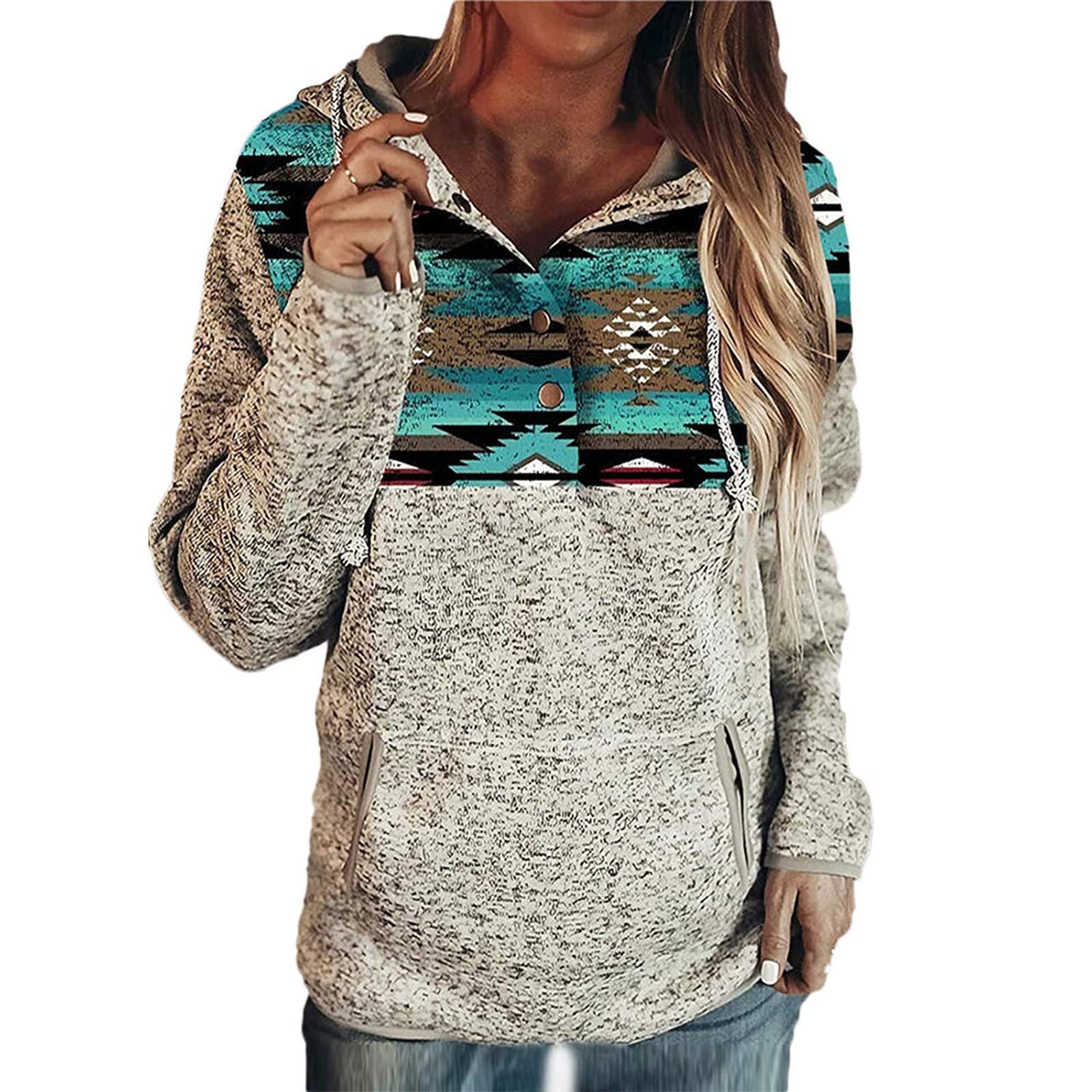 FABIURT Women's Leopard Print Color Block Hoodie with Pockets - 1/4 Zip Pullover Sweatshirt for Women | Casual Wear, Street Style & Outdoor Activities