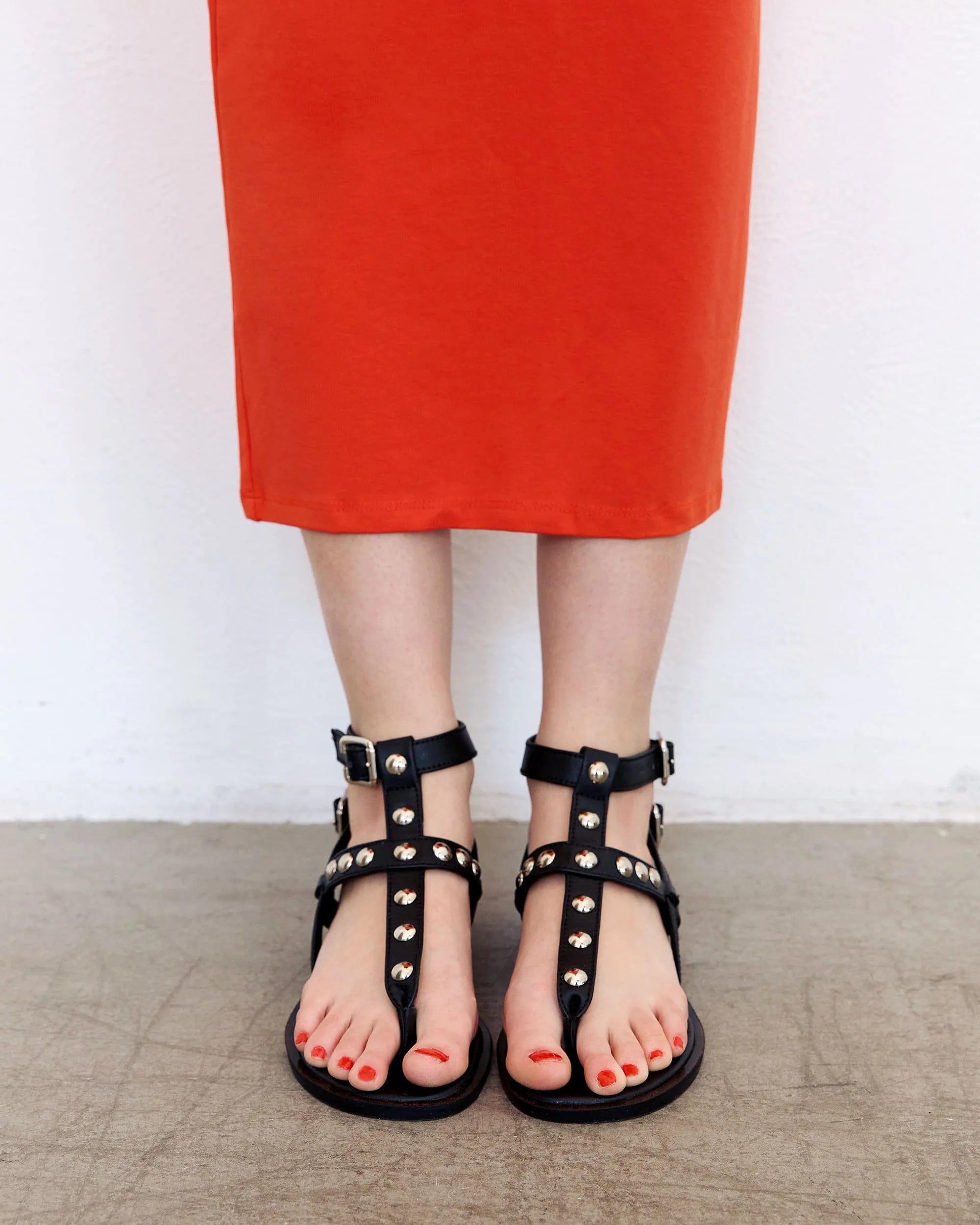 Vegan Grape Leather Gladiator Sandals for Women - Black | Eco-Friendly Fashion Footwear for Summer Outfits & Casual Wear