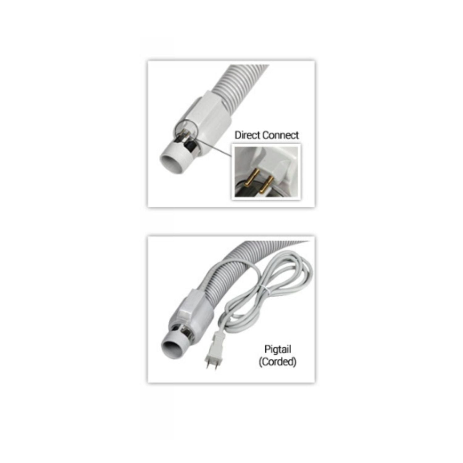 35ft Central Vacuum Electric Hose - Direct Connect for Button Lock & Friction Fit - Ideal for Whole-House Cleaning Systems