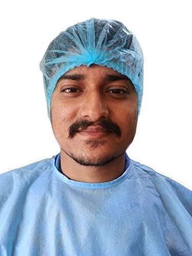 KAPGGRILA Disposable Non-Woven Head Caps (100 Pack) - Hair Protection for Food Service, Medical & Salon Use