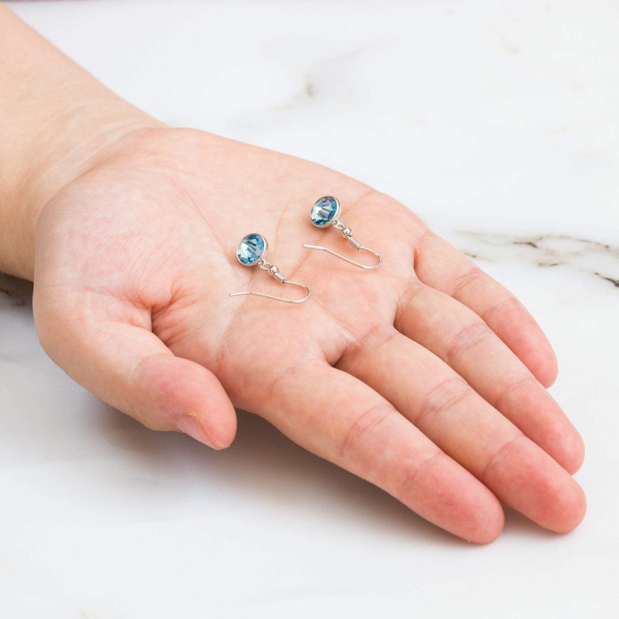 Aquamarine Zirconia Drop Earrings - March Birthstone Jewelry for Women
