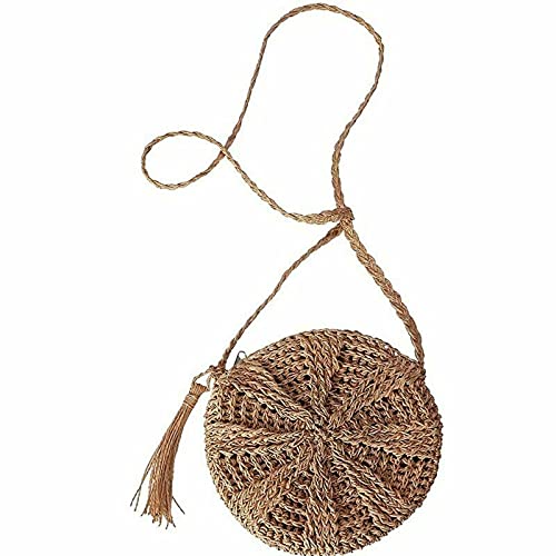 Bohemian Crochet Straw Crossbody Bag for Women with Tassels - Stylish Summer Beach Handbag for Daily Use, Travel, and Outdoor Adventures