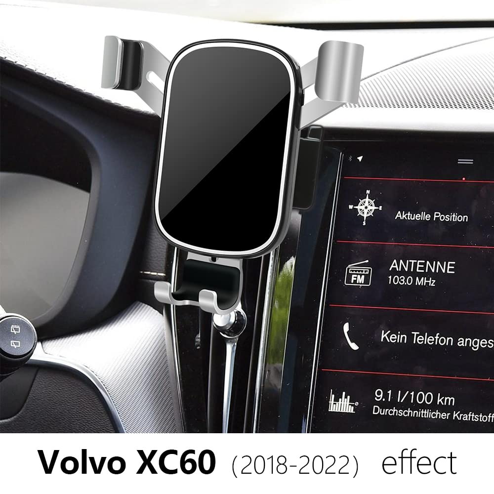 Premium Car Phone Holder for Volvo XC60 & XC60 Hybrid (2018-2025) - Universal Smartphone Mount with Secure Grip & Easy Installation - Perfect for GPS Navigation, Hands-Free Calling & Road Trips
