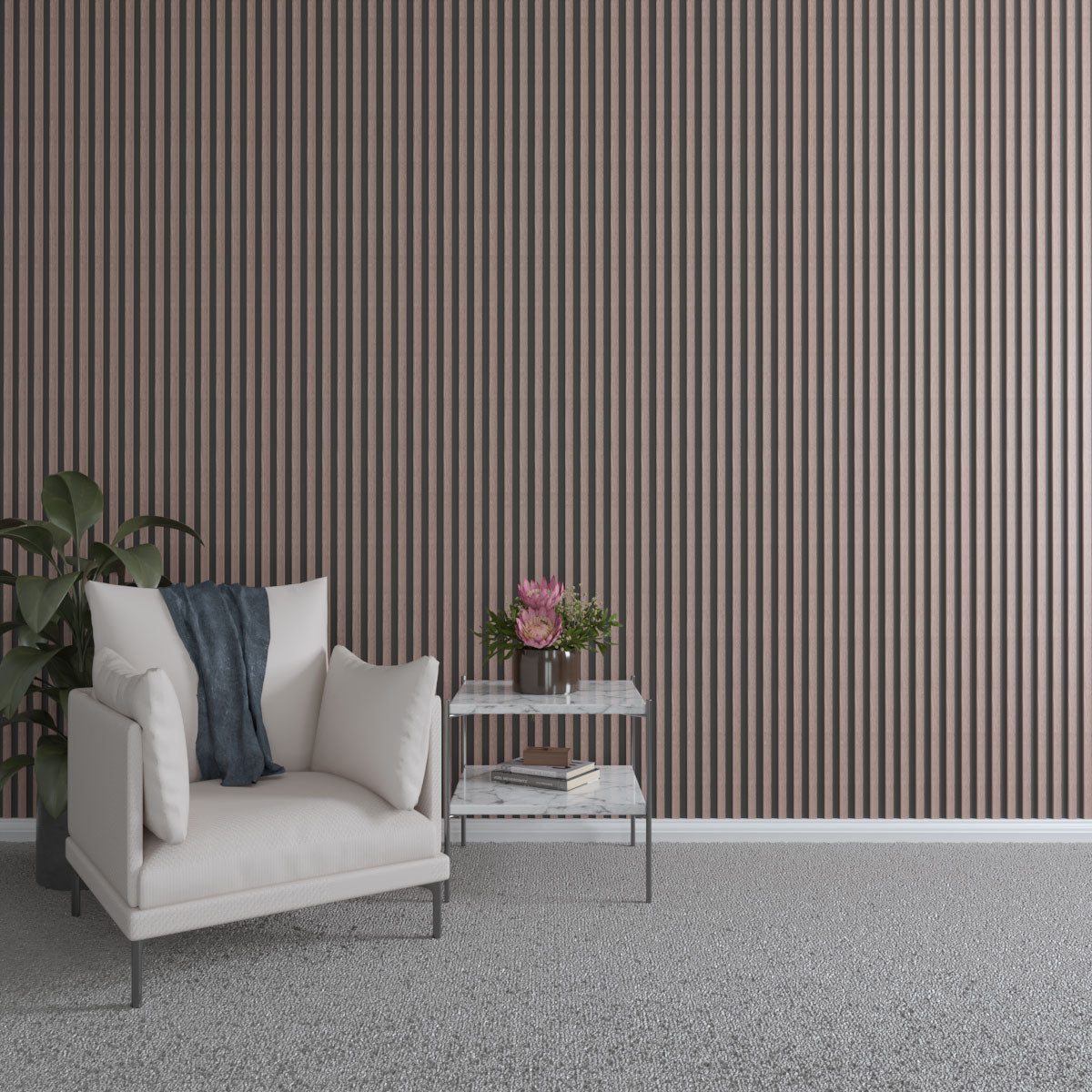 Adjustable Wood Slat Wall Kit - Modern DIY Room Divider & Decorative Panel for Home & Office - Perfect for Living Room, Bedroom, or Workspace Partitions
